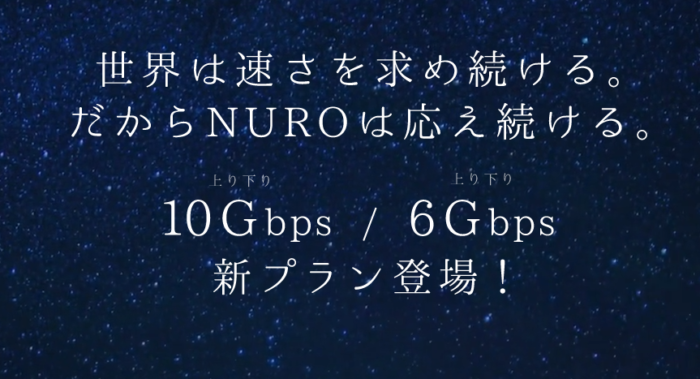 NURO光10Gbps・6Gbps
